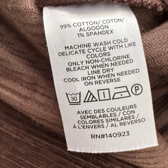 Ann Taylor LOFT Womens Skirt Size 6 Brown Corduroy Pockets Gold Buttons - Picture 6 of 7